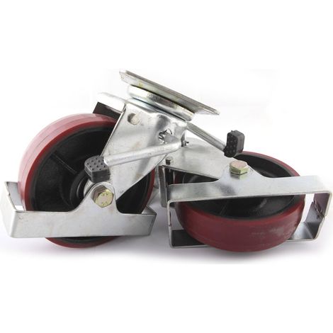 Paire de roues pivotantes freinées ø150x40mm pour table élévatrice OH 1300 - SA 1302 - CLAS Equipements