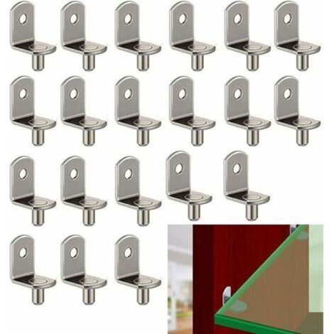 20 Pcs Taquet Etagere, Chevilles de Support d'étagère, Support Etagere, Taquets pour étagères, Support étagère pour Armoire, Placard étagère en Verre (1/5)