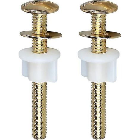 Set mit 2 Universal-Schrauben und -Bolzen für Toilettensitze, hochbelastbar, mit Kunststoffmuttern und Metallscheiben, Ersatzteile für Toilettensitze mit Befestigung von oben. (1/5)