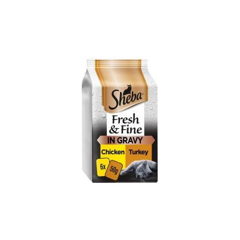 Sheba Fresh & Fine Wet Cat Food Pouches Chicken & Turkey in - 748247