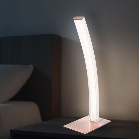 Lampe de table LED lampe arquée lampe de chevet lampe de lecture en cuivre salon, 1x 5W 360lm 3000K, LxH 15x 37 cm (1/5)
