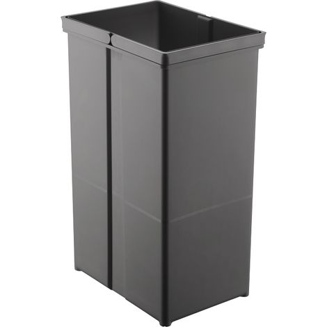 Seau pour poubelle avec double poignée 29 L – Anthracite – Dimensions : 460 mm x 225 mm x 304 mm – Accessoire pour cadre poubelle – Wesco