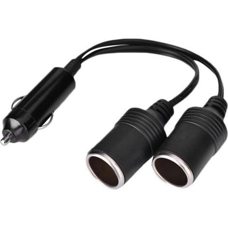 Adaptateur allume-cigare double - Double prise 12V - Longueur 24 cm - Botier isolé - Plug and play (1/5)