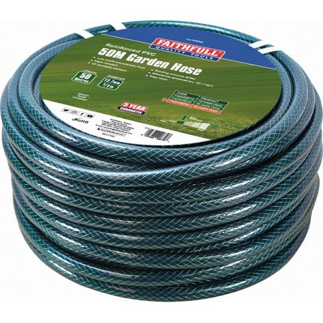 Faithfull, tubo flessibile rinforzato in PVC, 50 m, diametro 12,7 mm (1/5)