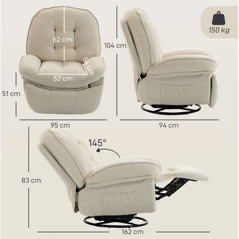 Sillón relax reclinable giratorio con reposapiés OKMYHOME (1/2)