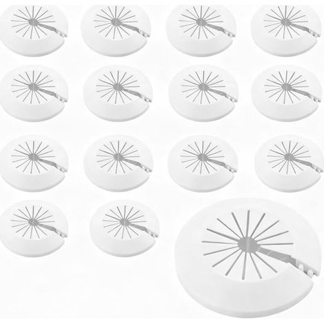 15-piece Pipe Cover, Radiator Rosette, Plumbing, Toilet, Suitable for heating pipes, hot/cold water pipes, gas pipes, water inlet/outlet pipes, radiator (White) (1/5)