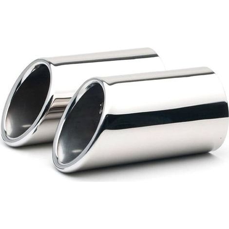 Embout Echappement Inox 2 x Le Tuyau d’Echappement du Gaz en Acier Inoxydable Embout Tuyau d'Echappement Embout de Silencieux d'Echappement (1/5)