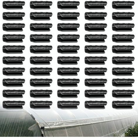 Serre Clips,Pinces à Tuyau pour la Fixation des Housses au Jardin Serres,des Films,des Plantes,50pcs 20mm (1/5)