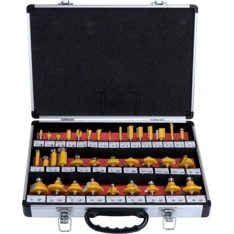 35 PCS 6.35mm 1/4 '' Carbure De Tungstène Shank À Pointe En Bois De Travail Routeur Peu Défini Pour Tondeuse À Routeur Électrique.. (1/4)