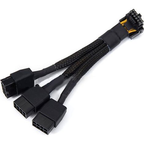 Câble adaptateur d'alimentation pour carte graphique PCIe 5.0 16 broches mâle vers 3x8 broches femelle (1/5)