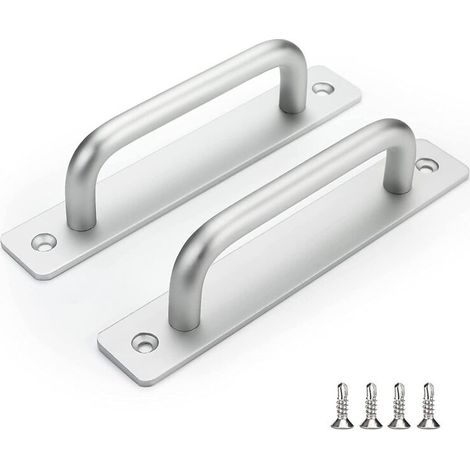 Juego de 2 tiradores plateados para puertas corredizas, tiradores para muebles -ls78873snb128, tiradores de aleación de aluminio para gabinetes de cocina, distancia entre ejes de 128 mm