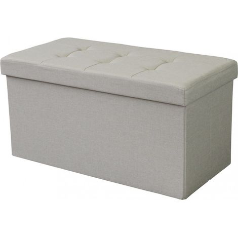 Pouf Contenitore Rettangolare In Stoffa Tortora (1/4)