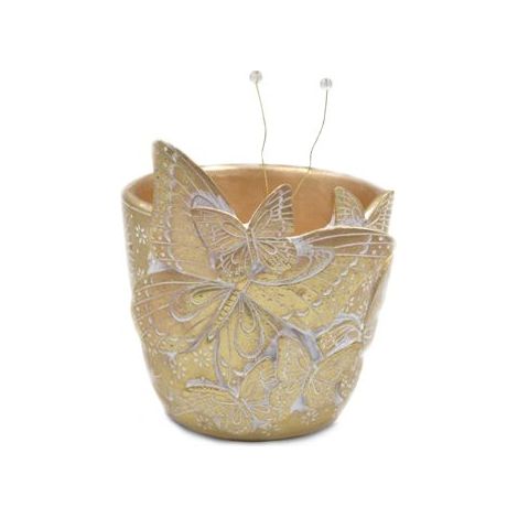 Vaso Caspo' Decorativo Casa in Resina Colore Oro 16 x 20 cm (1/2)