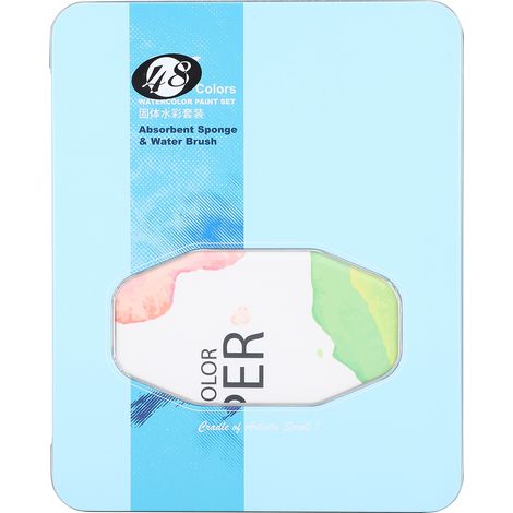 48 couleurs aquarelle en godets, kit de voyage pigments solides, coffret cadeau peinture à l’eau (1/5)
