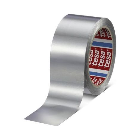 Tesa – Ruban adhésif en aluminium 60630 – 50mm x 50m – Conducteur acrylique – Force d'adhérence 8 N/cm – Résistance à la traction 25 N/cm