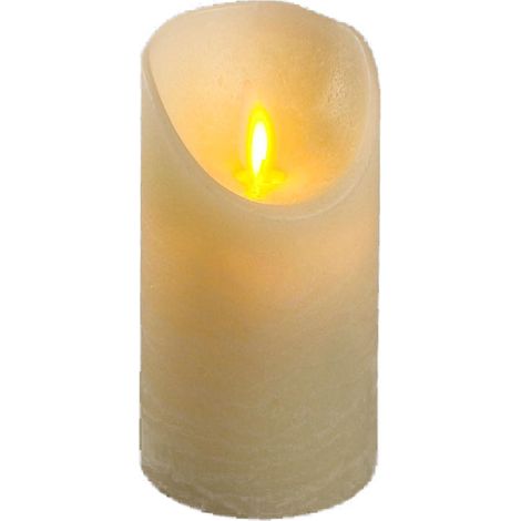 Candela Rustic a led effetto fiamma, decorazione da interni per centrotavola -12.5 cm / Bianco