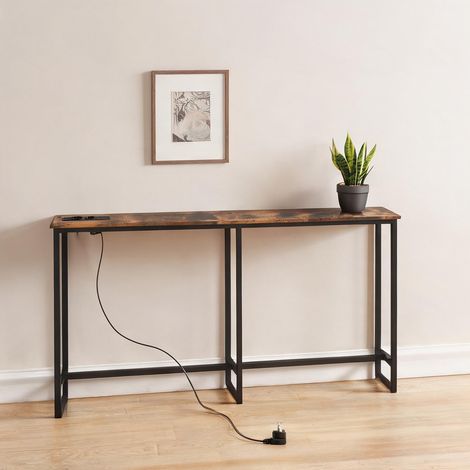 Console en melamina de Madeira e Aço 160 x 20 x 80 cm (1/5)