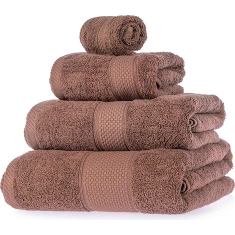 HOMESCAPES Turkish Cotton Chocolate Bath Towels Set