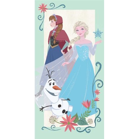 Serviette de plage - Disney La Reine des Neiges - Elsa et Anna- 70x140 cm (1/3)