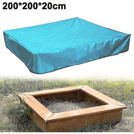 Bâche imperméable pour bac à sable, couverture en bâche pour bac à sable, couverture pour bac à sable de jeu – 200 x 200 x 20 cm – Bleu ciel (1/5)
