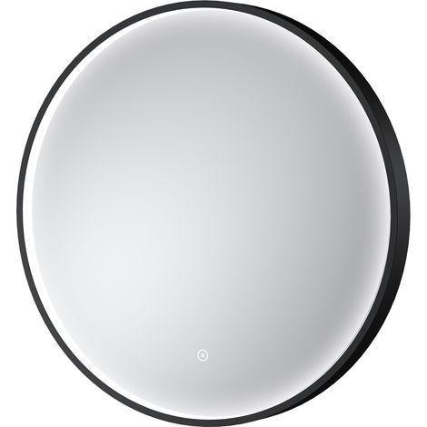 Hudson Reed Mensa Black Inset Framed LED Touch Sensor Bathroom Mirror 600mm H x 600mm W