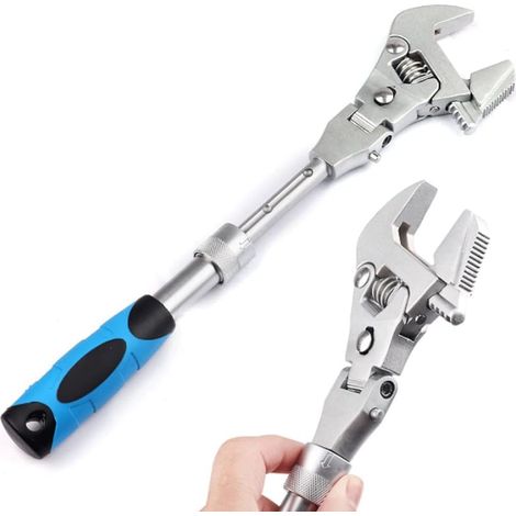 (1 Stück) 25 cm (10 Zoll) 5-in-1 Multifunktionsschlüssel, drehbar und flexibel, Schnellreparaturwerkzeug für Rohre.