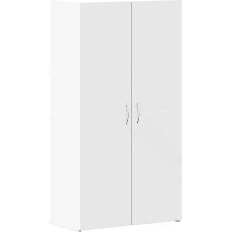 Mobiletto portaoggetti per ufficio 60 x 32 x 115 cm in legno ingegnerizzato bianco DEC024469
