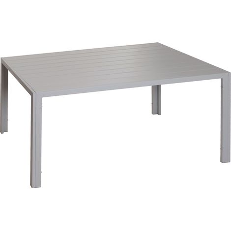 Table de jardin balcon 140 x 80 cm en aluminium gris clair 040008554