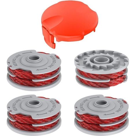 4 Bobine de Fil Convient pour Flymo FLY021/513937190,Rechange Coupe Bordure pour Flymo Contour 500 XT,Power Trim 500 XT,Mini Trim Contour XT,Mini Trim Auto St/XT/Plus XT(4 Bobine+1 Couvercle) (1/5)