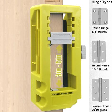 Lot de 2 gabarits pour percer des charnières – Modèle d’installation pour paumelles – Guide de mortaisage pour porte intérieure en bois (1/5)