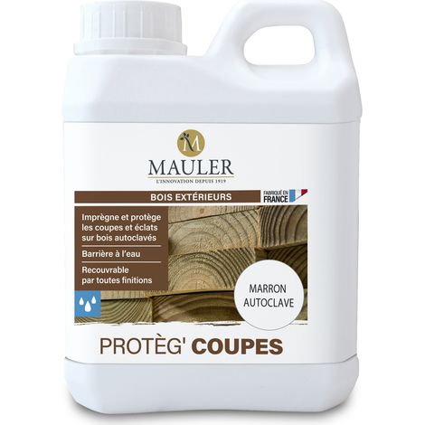 Protection coupes bois autoclavés - 1L Marron Autoclave - Phase Aqueuse - Protèg'Coupes Mauler