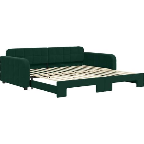 Maison Exclusive - Tagesbett Ausziehbar Dunkelgrün 100x200 cm Sam