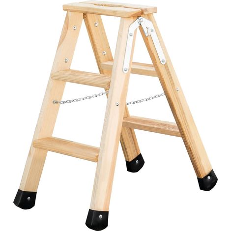 Günzburger Steigtechnik Escabeau double accès bois 2 x 3 marches - 033806 (1/4)