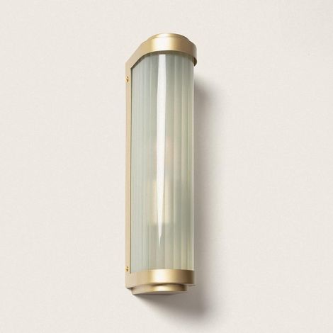 Aplique de Pared Exterior Cristal Peridot Dorado