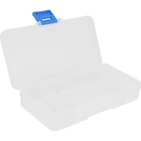 Transparente Schmuckschatulle mit 10 Fächern, Aufbewahrungsbox aus Kunststoff für Perlen, Bastelarbeiten und DIY-Projekte. (1/5)
