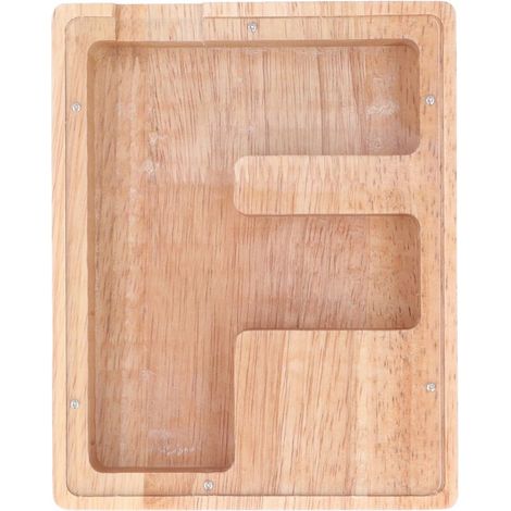 Coffre-fort transparent personnalisé en forme de lettre en bois pour enfants - Tirelire éducative (1/5)