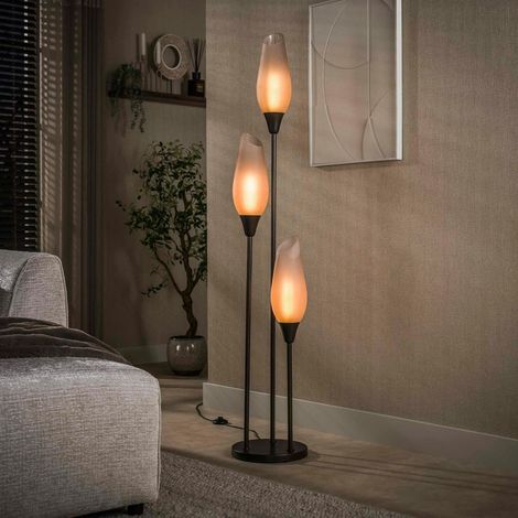 Lampadaire verre dépoli métal 3 abat-jour NIAGARA (1/5)