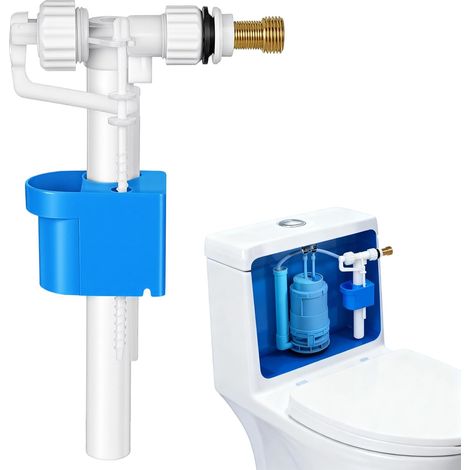Flotteur Chasse d'eau, Vanne D'entrée en G3/8" et G1/2" en Laiton, Robinet Flotteur WC pour Mecanisme Chasse Deau,systeme Chasse d'eau WC, et Robinet Flotteur (1/5)