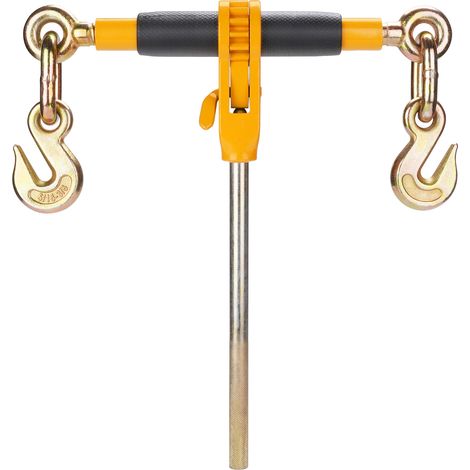 Mophorn Ratschen-Kettenbinder, 3/8"-1/2". Robust, 12000 lbs-Grenze. G80-Haken. Arbeitssparender Anti-Rutsch-Griff. Für Pritschenwagen, Anhänger. 4-teiliges Set