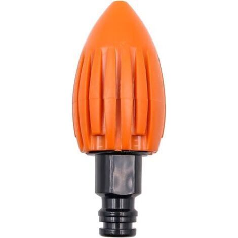 Buse de Nettoyage des égouts la fusée à Eau, buse de Nettoyeur Haute Pression d'égout, buse d'eau de Nettoyage de vidange à connecteur Rapide, Convient au Tuyau d'arrosage (Orange) (1/5)