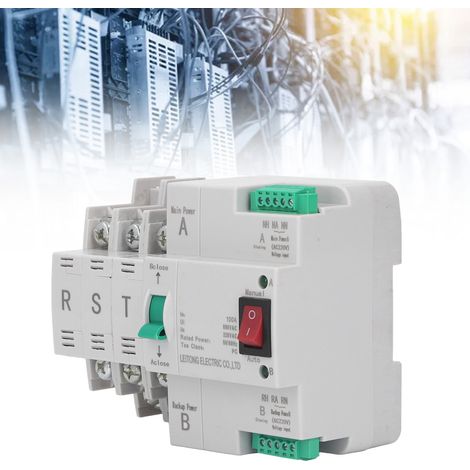 CHLT-63/3P AC400V Alimentation à commutation automatique double sur rail DIN, commutation ininterrompue entre alimentation AC et AC, alimentation AC/DC 100A. (1/5)