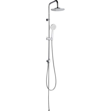 Columna de Ducha sin Grifo K2O Chillout Valley 96,5 cm Diseño Redondo de Acero Inoxidable con Rociador y Ducha de Mano