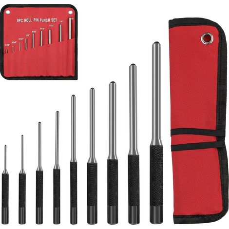 9 Pièces Chasse Goupille avec Sac de Rangement en Nylon, 1,5 MM-8 MM, Adapté à Réparation de Montres, au Cuir, aux Bijoux, à L'artisanat (1/5)