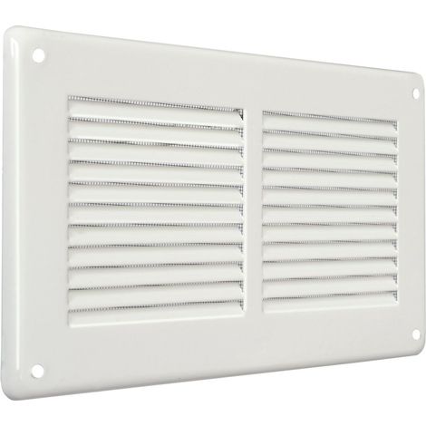 Grille De Ventilation - 1 Unité - Acier Blanc - Avec Filet Anti-Insectes - Pour Mur Ou Plafond - 240x140 Mm (1/5)