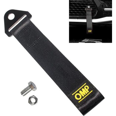 Racing Voiture Remorque Corde,Cordes de Remorquage en Nylon,Sangle de Remorquage Racing,Sangle de Remorque,Corde de Remorquage Haute Résistance,Auto Cordes de Remorquage 1 Pièces Noir (1/5)