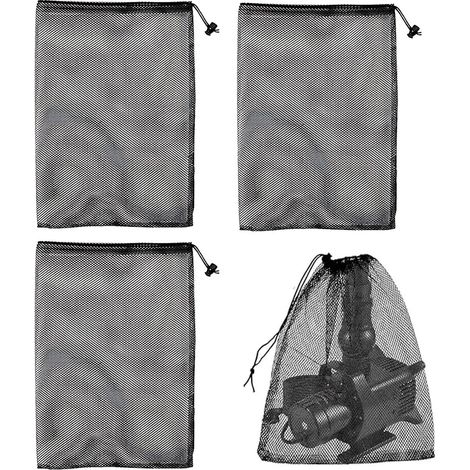 Lot de 3 sacs filtrants en maille pour aquarium, jardin, étang(40 x 30 cm, noir) (1/5)