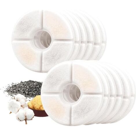 PA Katzen-Trinkbrunnenfilter, 12er-Pack Ersatzfilter für 81oz/2,4L automatischen Haustier-Trinkbrunnen, 3 Ersatzfilter für Dreifach-Filtrationssystem (1/5)