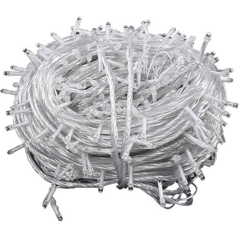Guirlande lumineuse féérique 50 m, 400 LED, pour l'intérieur et l'extérieur, 8 modes d'éclairage, étanche, câble transparent, idéale pour la décoration de la maison. (1/5)