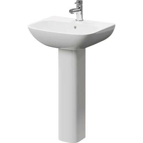 Wholesale Domestic Kingston 545mm Basin with 1 Tap Hole and Full Pedestal