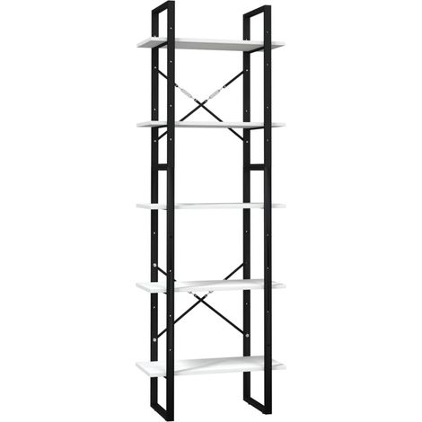 Maison Exclusive - Bücherregal 5 Fächer Weiß 60x30x175 cm Massivh
